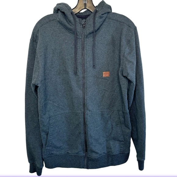 Billabong Hudson Sherpa Gray Zip-Up Hoodie Size Small - Picture 1 of 14